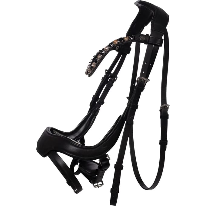 Hoofdstel Mila anatomisch zwart cob size