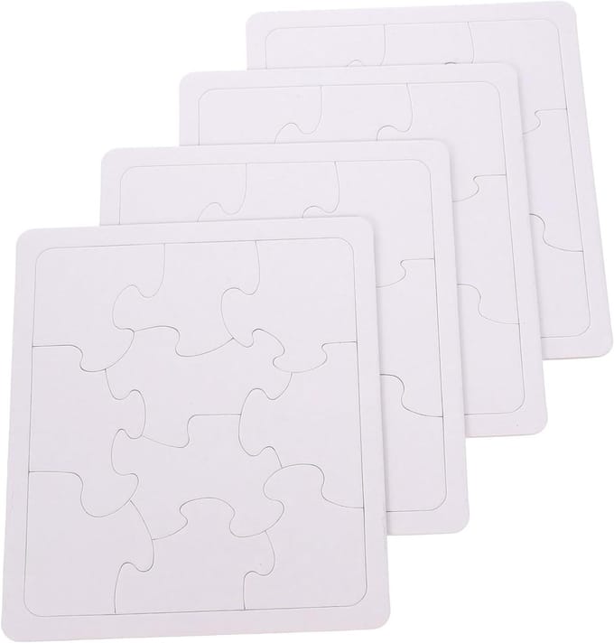 Lege Puzzels - DIY Puzzels Tekenen - Kinderen Creatief Bezig - Stimuleert Concentratie Geduld - 18.70X16.70CM - Wit