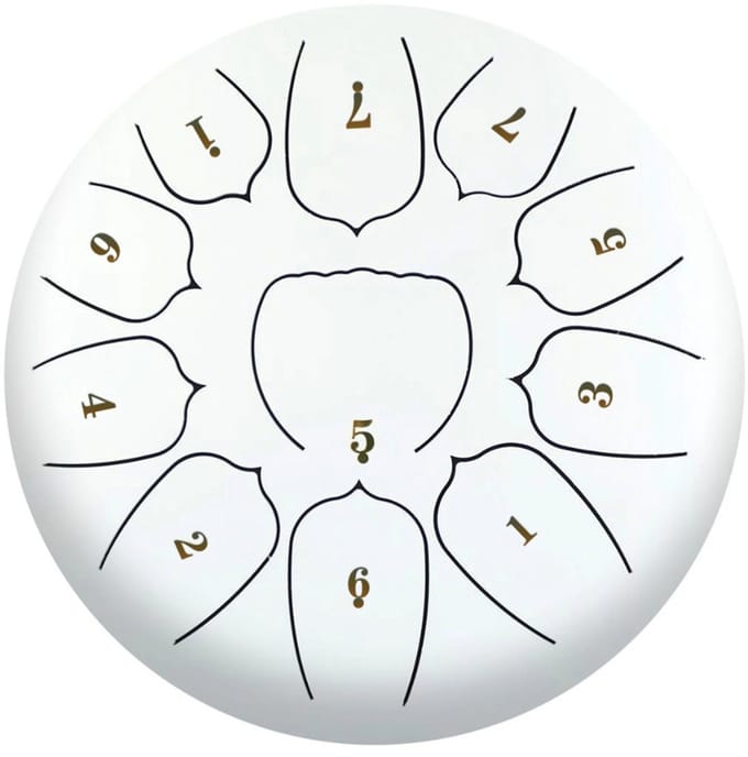 Nivard Handpan - Tongue Drum - Steel - Regen - Klankschaal - Wit