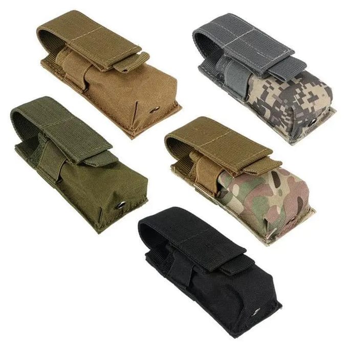 Pochette tactique multifonctionnelle pour lampe de poche d'extérieur, sac pour torche M5, petit sac à outils EDC à une rangée, pack de fixation Molle ACU