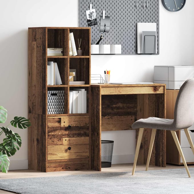 vidaXL - Bureau - Oudhout - 115,5 - x - 50 - x - 127 - cm - 2 - st
