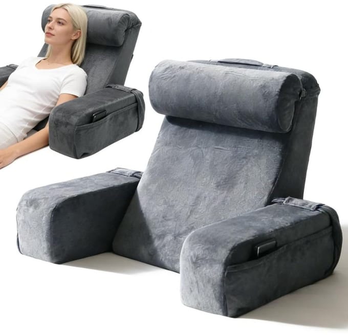 CLVP® Leeskussen Voor in Bed - Bookseat - Rugkussen - Zwart