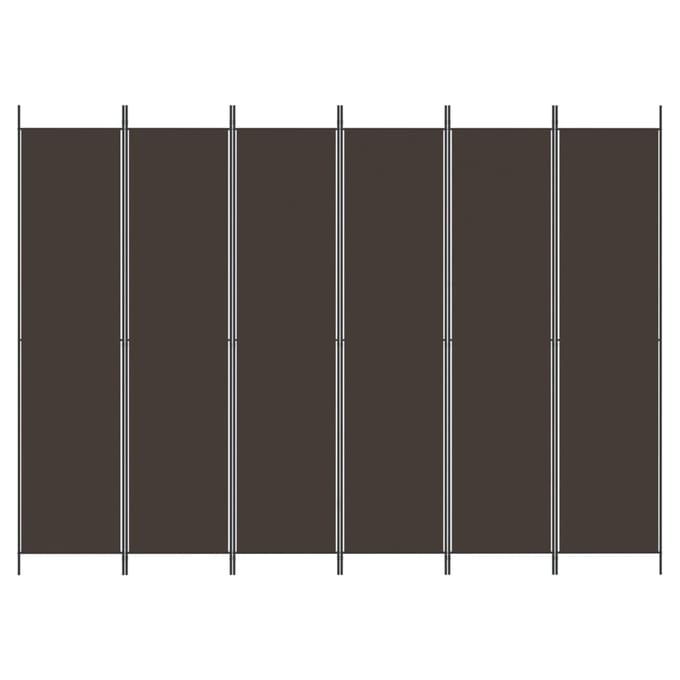 vidaXL - Kamerscherm - met - 6 - panelen - 300x220 - cm - stof - bruin