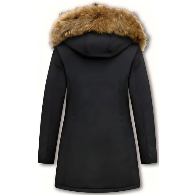 Matogla Winterjas met echte bontkraag slim fit