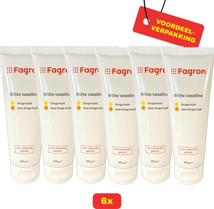 Fagron Witte vaseline - 6x100gram voordeelverpakking