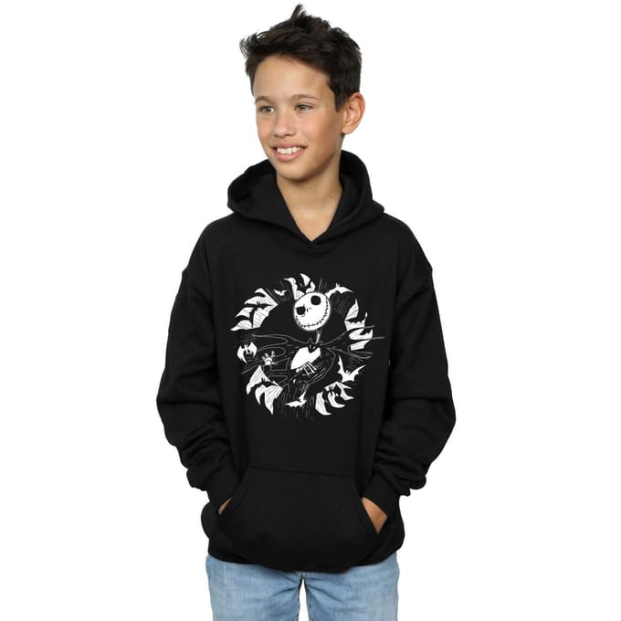 Disney Jongens Nightmare Before Christmas Jack Bat Circle Hoodie (Zwart)