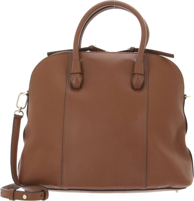 FURLA Leren Handtas Schoudertas Miastella Dome Bag Cognac H Bruine