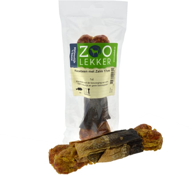 Zoolekker Kauwbeen 17 cm Zalm