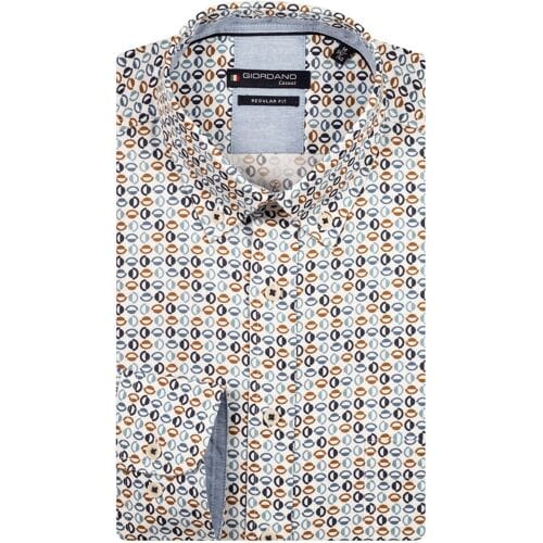 Giordano Overhemd Ivy Soft Oxford Allover Graphic Pattern Navy-Multi / male