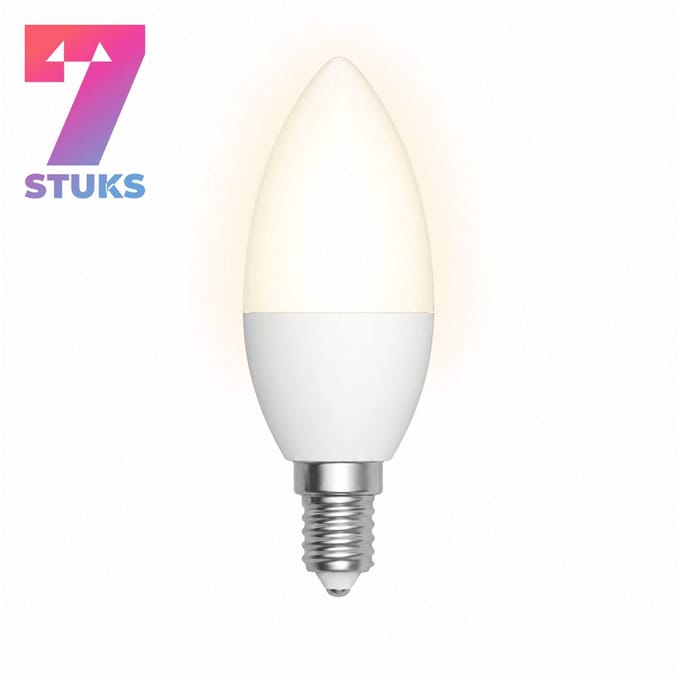 7x Kaarslamp Led-lamp E14 - 5W - Warm Wit Licht (2700K) - 475 lm - 10 jaar - Niet Dimbaar