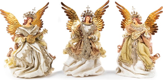 Goodwill Engel met Instrument Crème-Goud 30.5 cm  LET OP Prijs Per Stuk