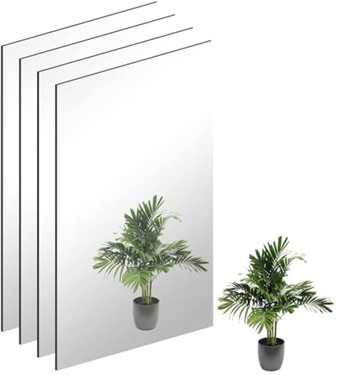 4x HD Wandspiegel - Zelfklevend, Frameloos, Volledige Lengte Decoratie