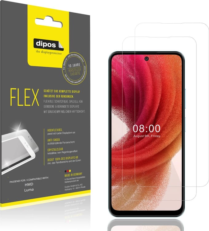 dipos – 2x Beschermfolie geschikt voor HMD Luma | 3D Full Cover Screenprotector | 100% Passend