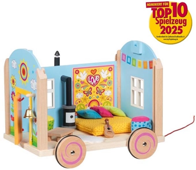 GOKI Poppenhuis - Caravan Spirit - Hout - 12 Delen - 3 Jaar