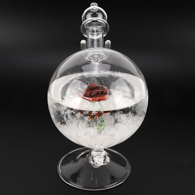 Prévisions Météo Bouteille en Cristal Globe Forme d'Eau Verre Tempête Décoration Maison Cadeau white