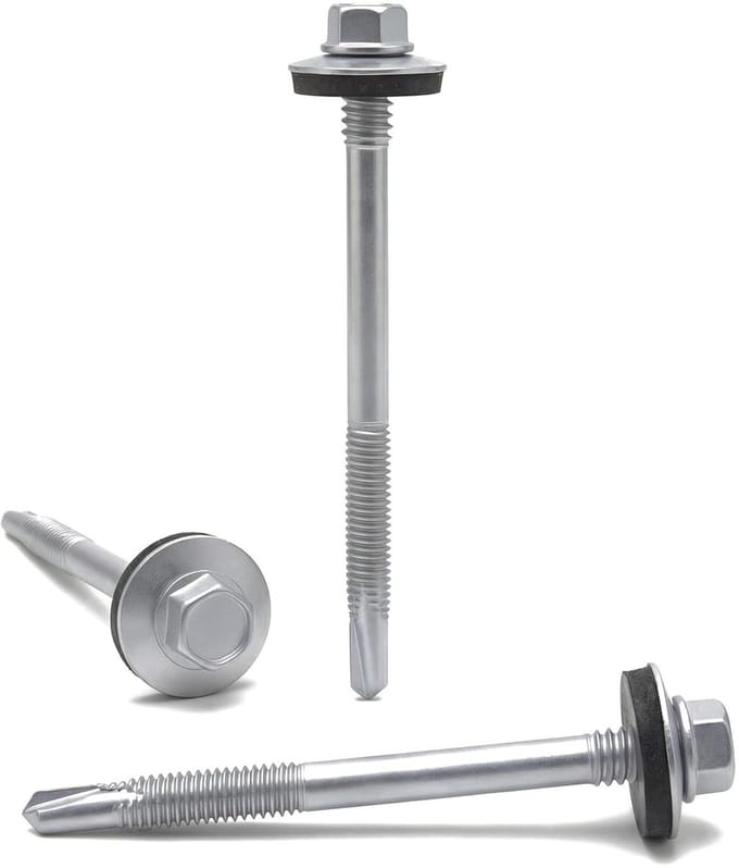 Zelfborende Schroeven - Sandwichpaneel Schroeven - Stalen Constructies - 25mm Boorcapaciteit - 6.3x185 mm - Grijs