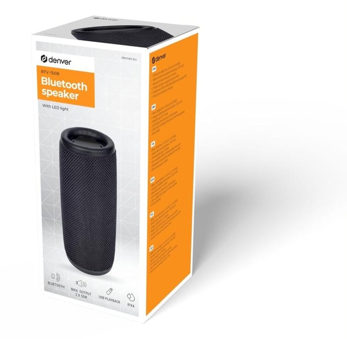 Denver Bluetooth Speaker Draadloos - Muziek Box - AUX - BTV150 - Zwart