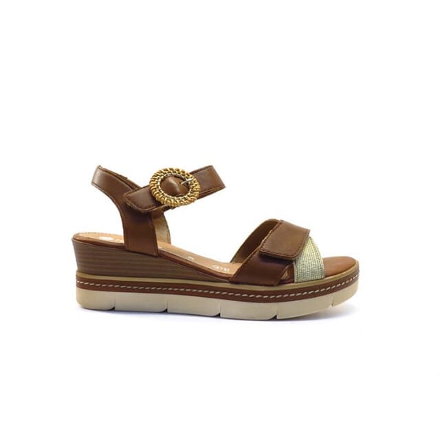 Remonte Bruine Leren Dames Sandalen - Bruin - 38