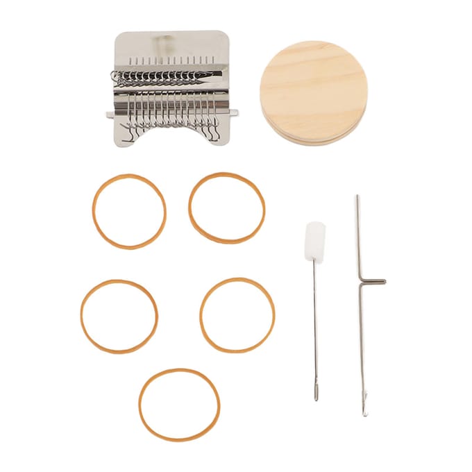 Stopmachines Multifunctioneel Repareer Beschadigde Kleding Kleine Weefgetouwen Kit voor DIY Knutsels 14-needle beige