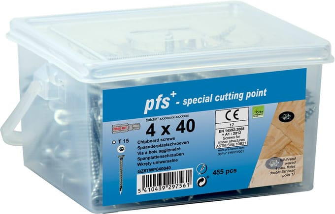 PGB-FASTENERS | Spaanplaat schroeven pfs Torx 4x50 Zn/Emmer 385 | 385 st