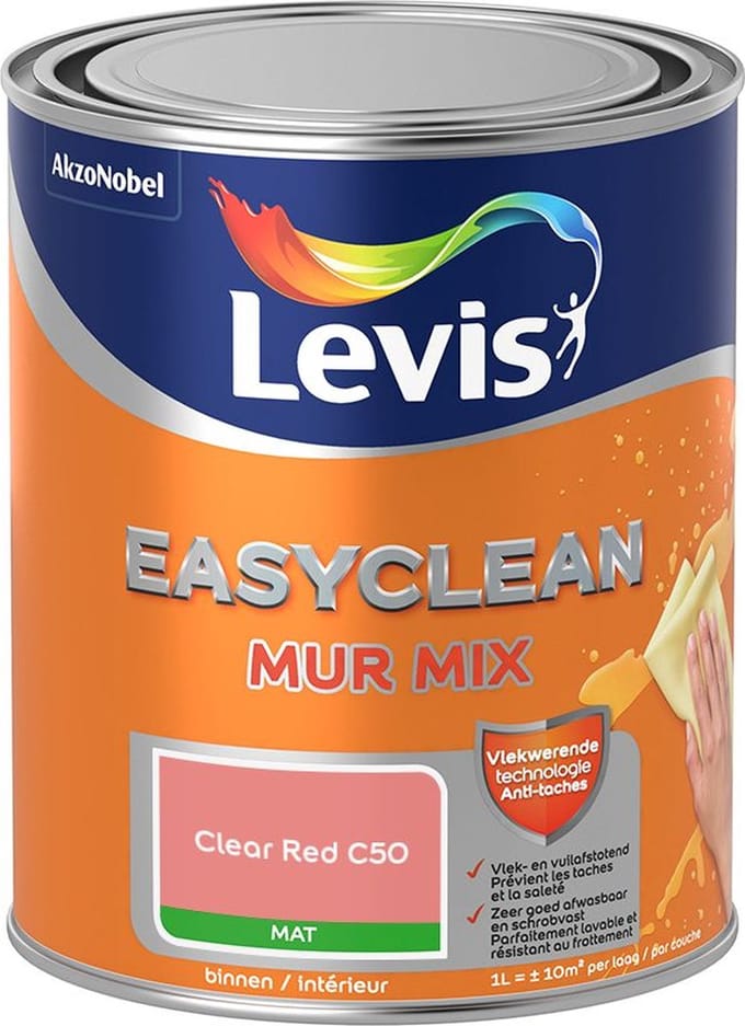 Levis - Easyclean Mur Mat Mix - Clear Red C50 - Mengverf - 1 L