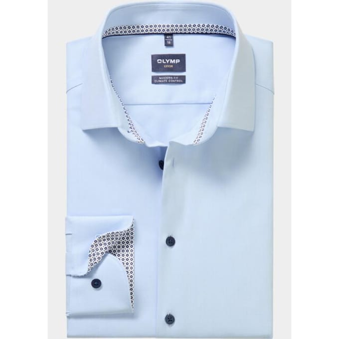 OLYMP Luxor 24/Seven Overhemd, modern fit, New Kent, Bleu