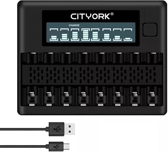 Slimme Universelle Batterijlader met LCD | 8 Slots voor AA AAA Oplaadbare Batterijen | Test & Refresh Functie
