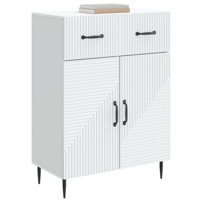 vidaXL - Dressoir - Wit - 66 - x - 34,5 - x - 89,5 - cm - Bewerkt - hout