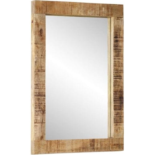 vidaXL - Spiegel - 70x50 - cm - massief - mangohout - en - glas