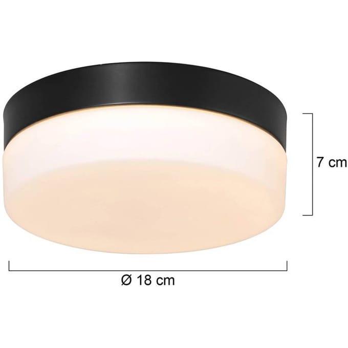 Plafondlamp Ikaro 1362ZW Zwart Ø18cm - Modern, Elektronica & Glas, Steinhauer