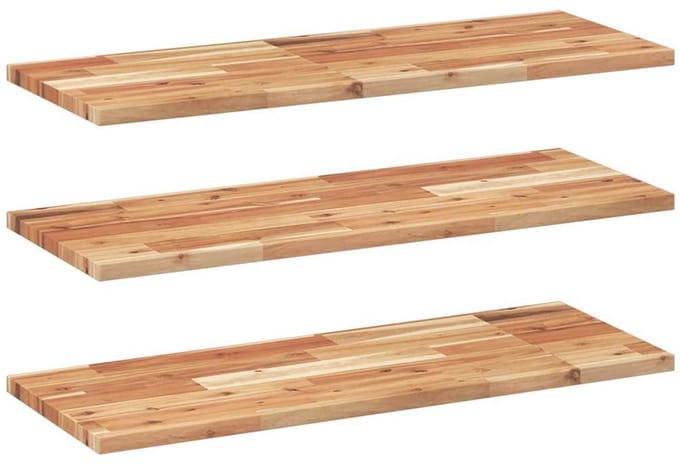 vidaXL - Wandschappen - 3 - st - zwevend - olieafwerking - 80x30x2 - cm - acaciahout