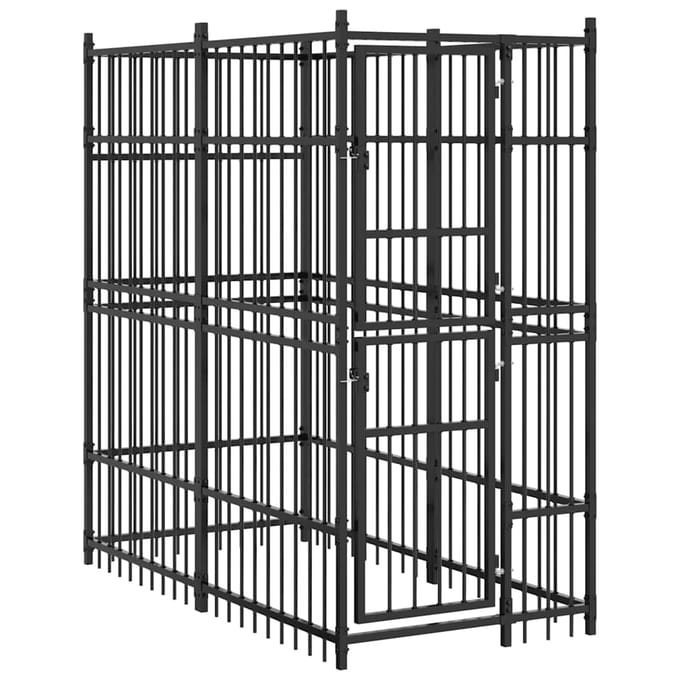 vidaXL - Hondenkennel - 1,84 - m² - staal