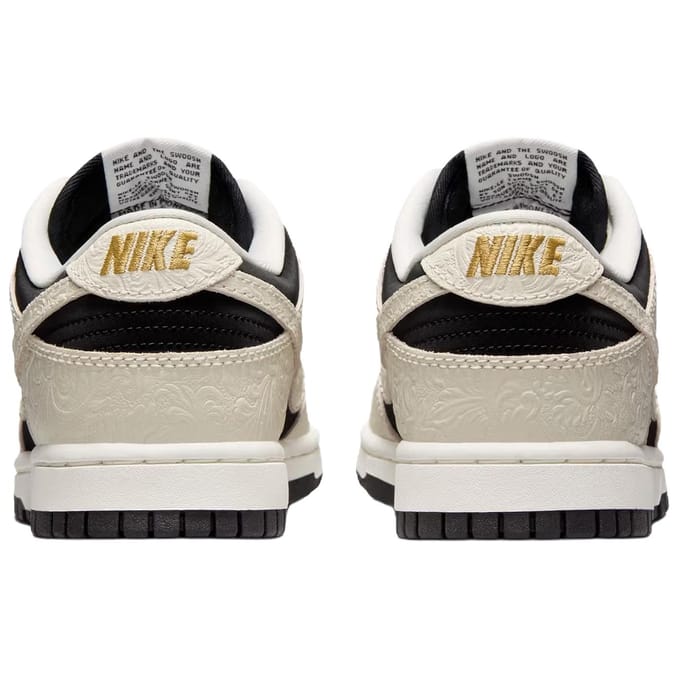 Nike Dunk Low Embossed Zwart Zeil Dames Sneakers Wit Metaal-Goud IF3944-001 36 beige