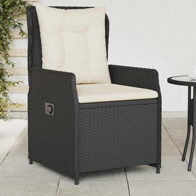 vidaXL - Tuinstoelen - 2 - st - verstelbaar - poly - rattan - zwart