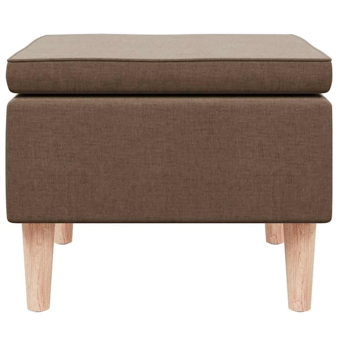 vidaXL - Kruk - met - houten - poten - stof - bruin