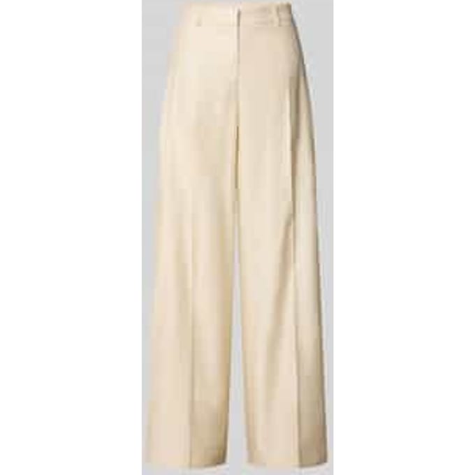 wide fit stoffen broek van linnenmix