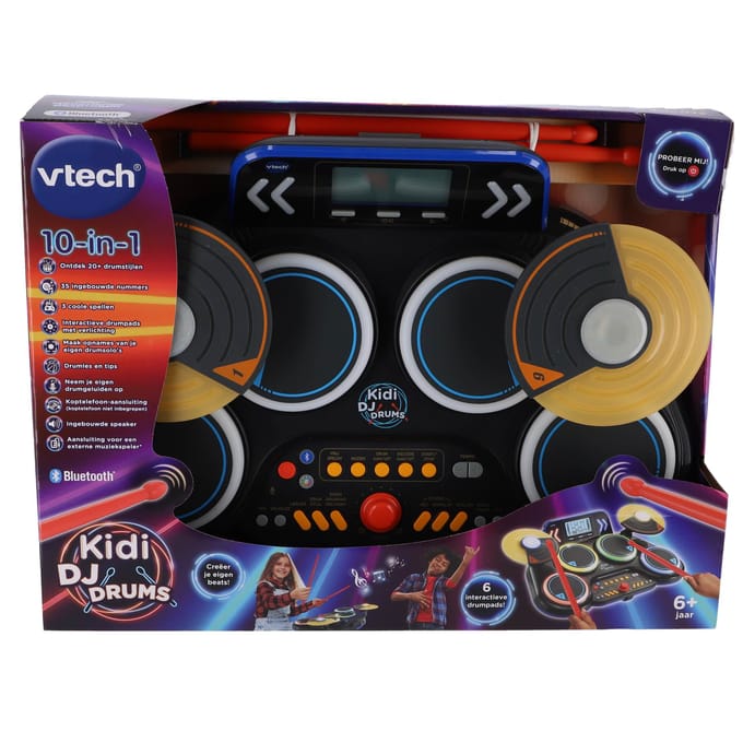 VTech Kidi DJ Drums - Interactief Speelgoed - Stimuleert Creativiteit - Inclusief Opname Functie & Bluetooth - Speelgoed vanaf 6 Jaar