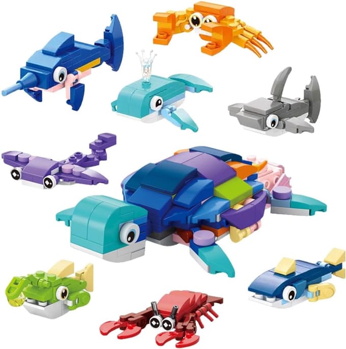 Mini Bouwstenen Dieren - Kleine Constructie Speelgoed - Feestelijke Activiteit - 10 Verschillende Sets - 1x1x1 cm
