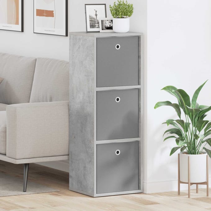 vidaXL - Dressoir - met - lade - Beton - Grijs - 35 - x - 32 - x - 99,5 - cm