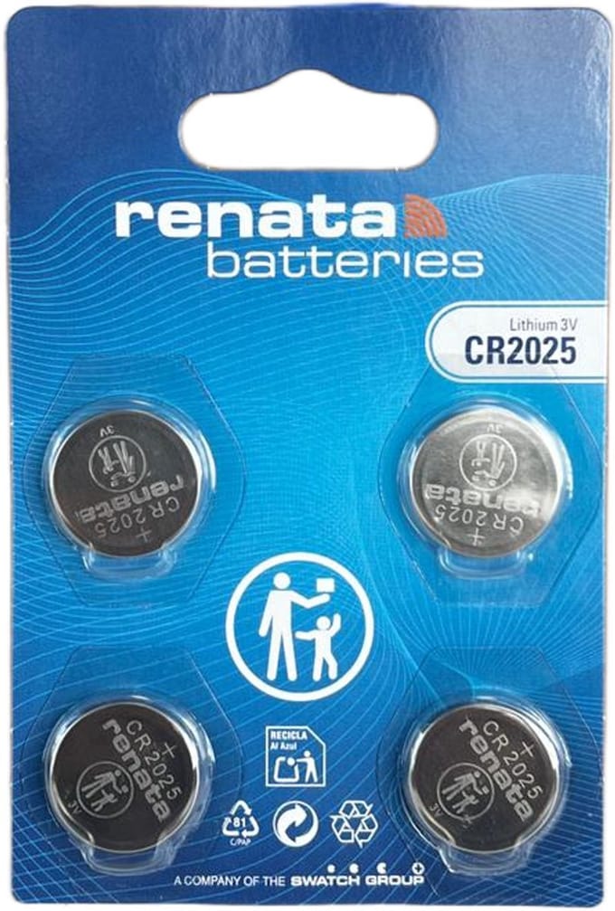Renata - Knoopcel batterijen - CR2025 - Lithium - 3V - 4 stuks