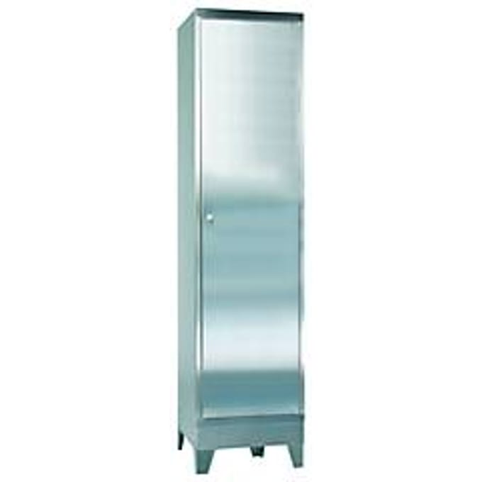 Roestvrijstalen kast, 1-deurs, met 4 poten, B 500 x D 500 x H 2000 mm