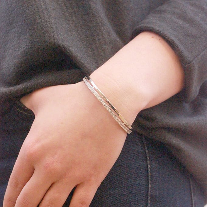 Elegante armbanden - roségoud en kristal