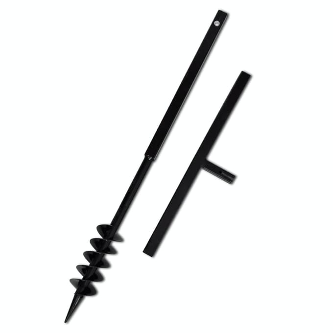 vidaXL - Grondboor - met - handvat - en - schroefkop - (dubbele - schroef) - 80 - mm - (zwart)