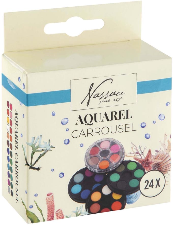 Creative Craft Group aquarel verfset - 24 kleuren carrousel voor kinderen.