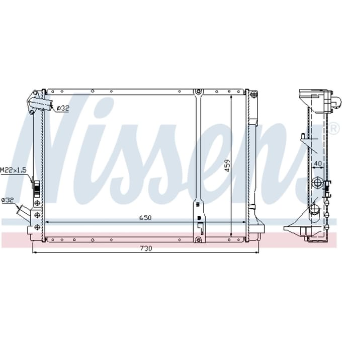Radiator, motorkoeling NISSENS 63976A