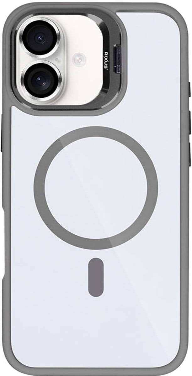 Rixus Classic 03 Case With MagSafe For Apple iPhone 16 Plus Titanium Grey