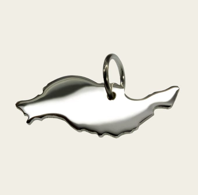 Zilveren Landkaart Lanzarote ketting hanger