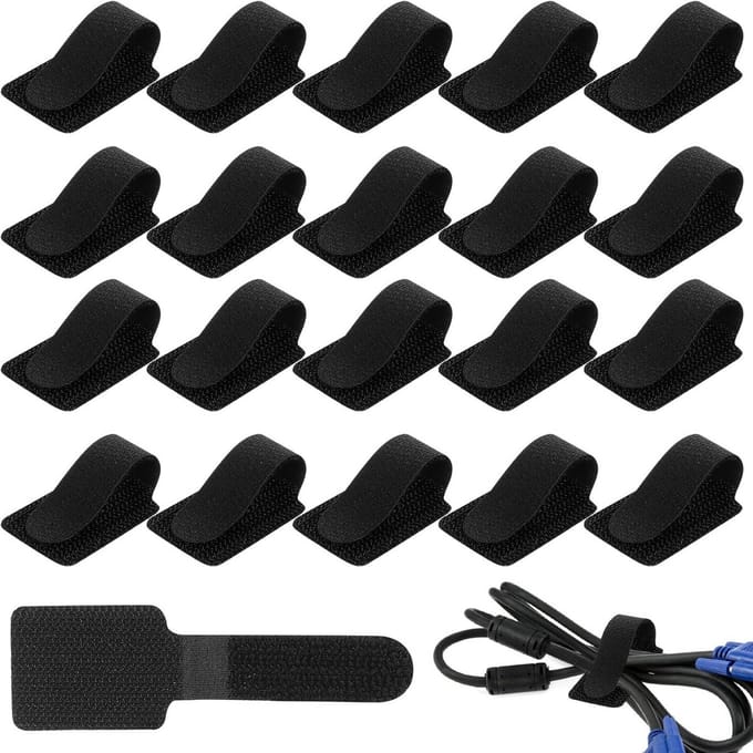 Solidchoice - 20 Pairs Zelfklevende Kabelhouders voor Onder Bureau