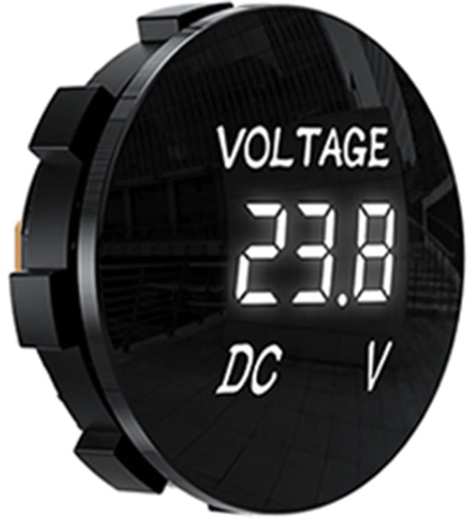 Voltmeter digitaal inbouw 6-48V Wit 36x16mm