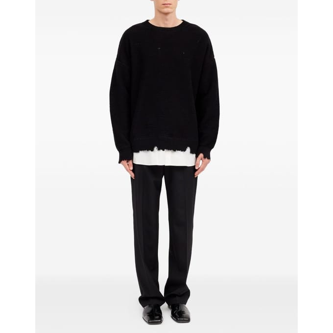mm6 maison margie mesh zwarte man bemanning nek